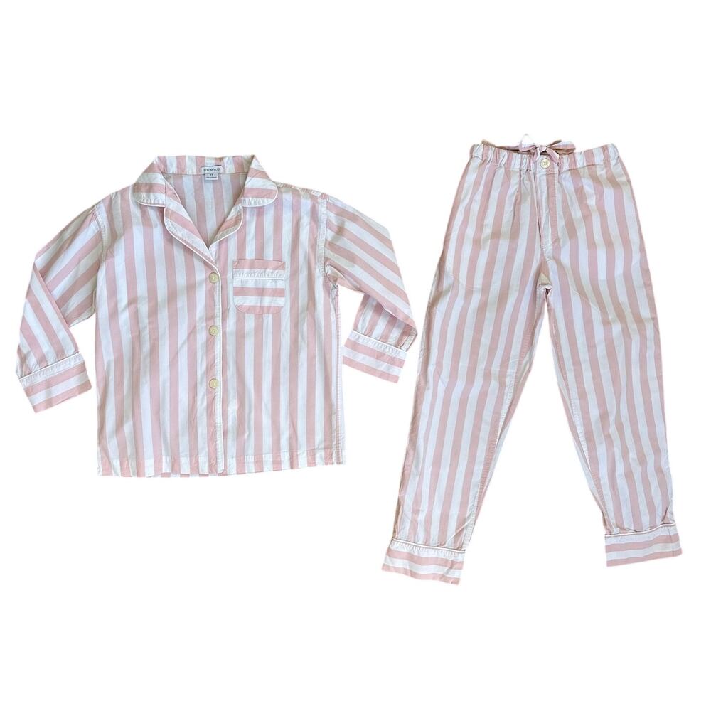 Serena & Lily Pajama Set in Pink and White Stripe Cotton Size XS XSmall
